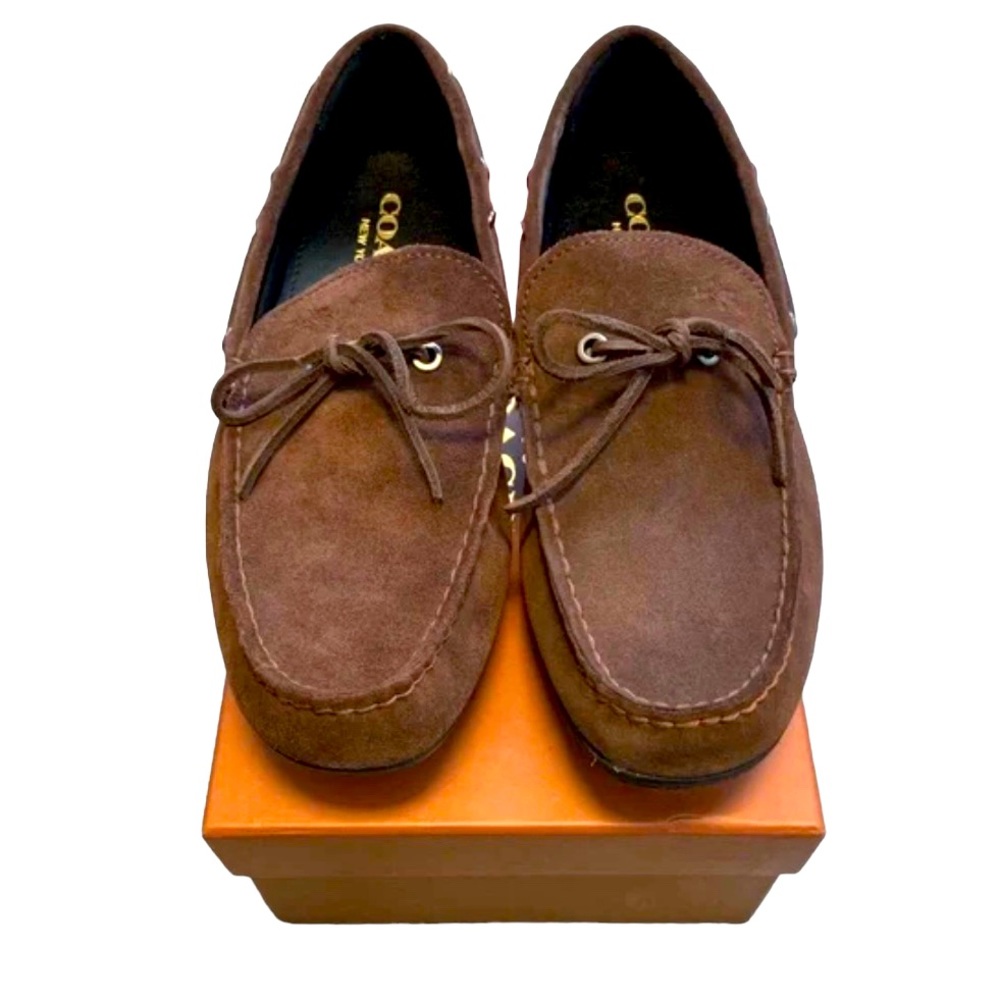 COACH | MENS SUEDE DRIVER LOAFER | MAHOGANY | SZ 9 |